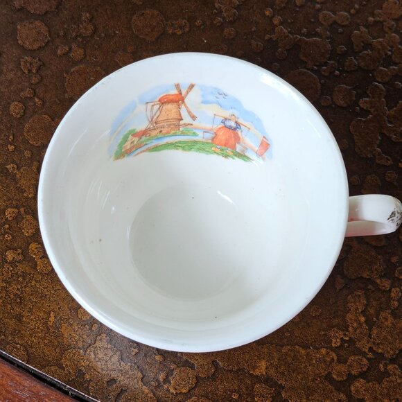 Stetson Vintage Porcelain Tea Cup Saucer Dutch Windmill Scene Gold Ornate Design - Picture 3 of 11